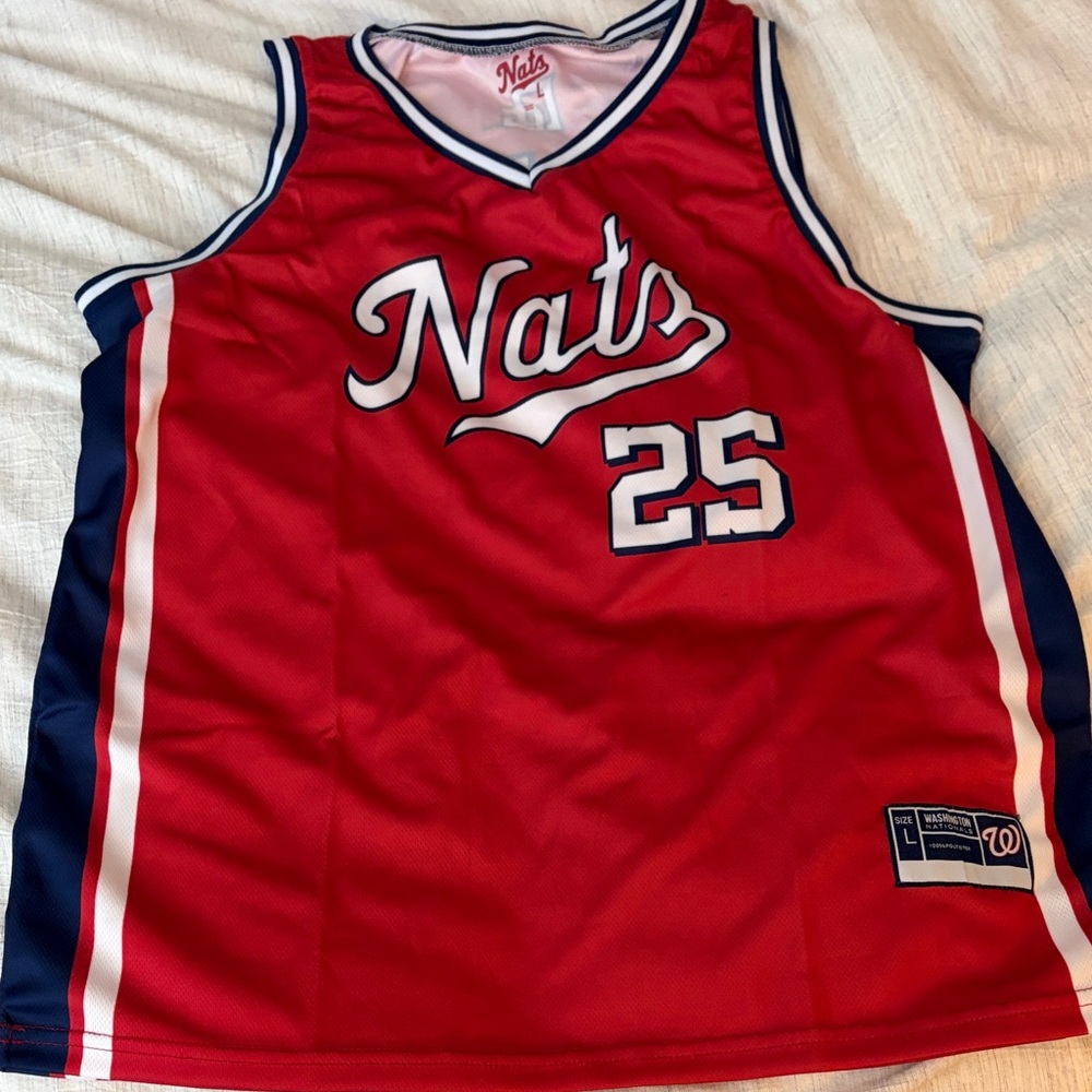 Red Washington Nationals Basketball Jersey